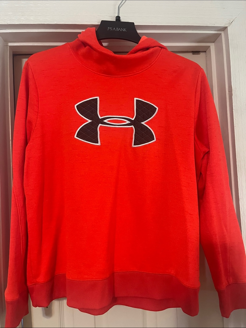 Under Armour Bright orange Hoodie with Black Logo women XL